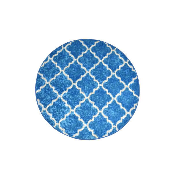 Canora Grey Poulton Moroccan Blue/White Rug Wayfair.co.uk